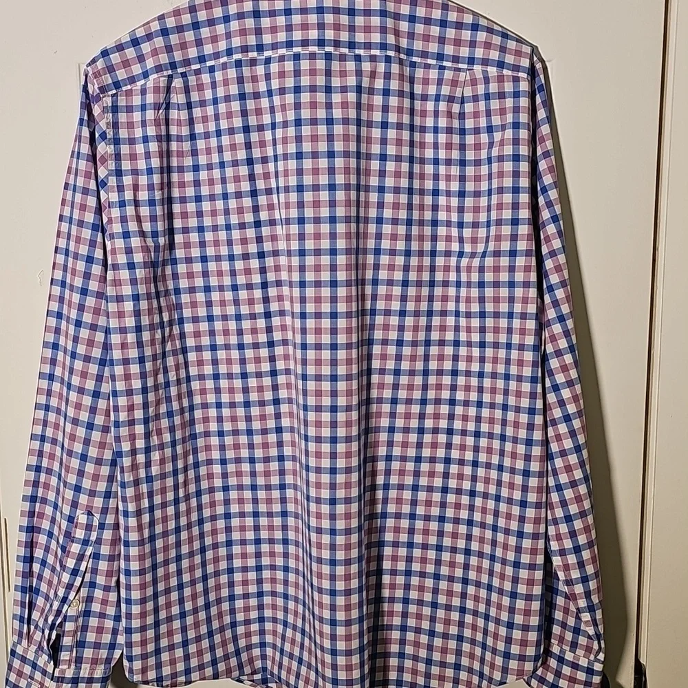 Men's Blue and Purple‎ Checkered Shirt. By J.CREW. SIZE LARGE